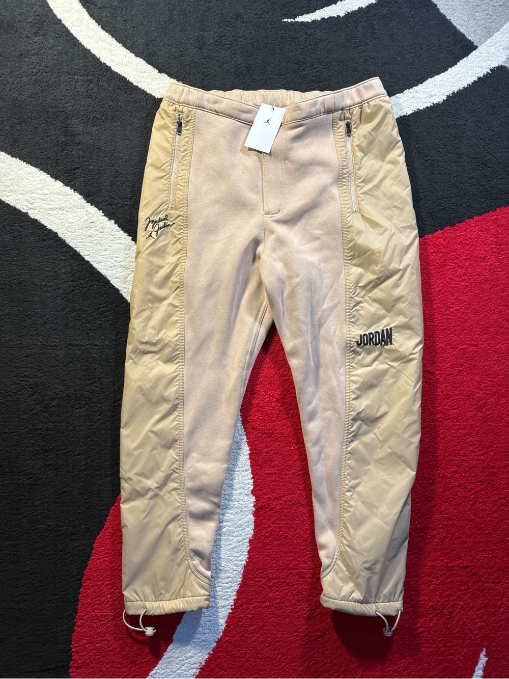 Nike Air Jordan Sweatpants Mens Extra Large Tan Jogger Fleece Casual BNWT